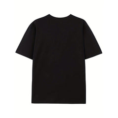 Retro Ghost T-Shirt, Suitable For Summer And Halloween--Funny Heat-Transfer Round-Neck T-Shirt, Printed With Ghost And Cocktail Patterns, Casual Shirt