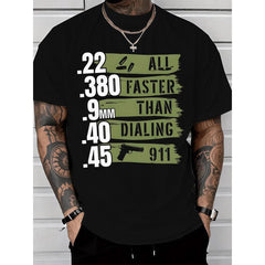 Trendy Men'S Graffiti Letter T-Shirt