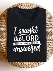 Faith Inspirational Quote Graphic T‑Shirt for Women, Religious Scripture Short Sleeve Crewneck Casual Tee Top