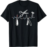Barbers Pole Scissors Hair Clippers Retro T-Shirt