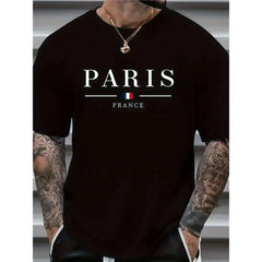 Paris-Inspired Cotton T-Shirt - Breathable, Machine Washable, "PARIS"