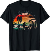 Retro Cryptid Funny Bigfoot Mothman And Aliens Cryptozoology T-Shirt