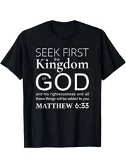 Christian T-Shirt with Joshua 1:9 Bible Verse Black Cotton Tee for Men & Women