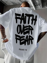 Men's "Faith Over Fear" Motivational Graphic T-Shirt Men's Inspirational Positive Attitude Casual Tee
