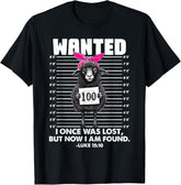 Wanted I Once was Lost Bible Verse Jesus Funny Sheep Easter T-Shirt