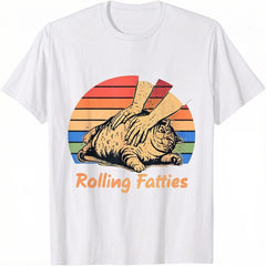 Cat Rolling Fun Funny Meme Cute Kitten Pet Lover Humor Graphic Unisex Tee