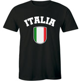 Men's Italia Flag Inspired National Pride Graphic T-Shirt Men's Italian Heritage Proud Statement Casual Tee