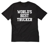 Men's "World's Best Trucker" Trucking Graphic T-Shirt Men's Proud Truck Driver Statement Casual Tee
