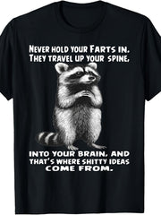 Humorous Retro Raccoon Funny Wild Animal Cute Graphic Unisex Tee