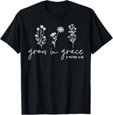 Men's "Grow In Grace" Inspirational Easter Graphic T-Shirt Men's Positive Faith Quote Casual Tee