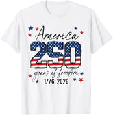 250 Years American Anniversary USA Patriotic 4th July Adult Unisex Cotton TShirt