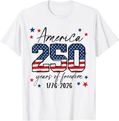 250 Years American Anniversary USA Patriotic 4th July Adult Unisex Cotton TShirt