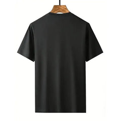Men's Casual Crewneck T-Shirt - Geometric Print Tee, Soft Smooth Cotton Knit Fabric