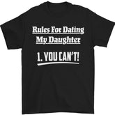 Men's "Rules For Dating My Daughter" Father's Day Funny Graphic T-Shirt Men's Humorous Dad Life Quote Casual Tee