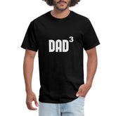 Men's Dad Cubed Funny Father of Three Graphic T-Shirt Men's Geeky Father's Day Humorous Graphic Tee