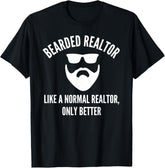 Bearded Realtor Definition Funny Male Real Estate Agent T-Shirt
