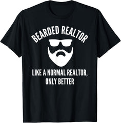 Bearded Realtor Definition Funny Male Real Estate Agent T-Shirt