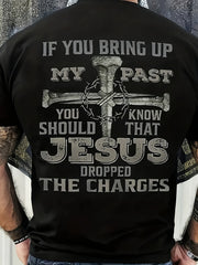 Men's "Charges Dropped" Attitude Graphic T-Shirt Men's Funny Quote Attitude Casual Graphic Tee
