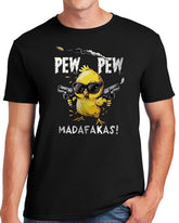 New Pew Pew Madafakas T-Shirt Crazy Duck Funny Xmas Gift Tee