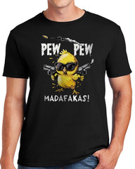 New Pew Pew Madafakas T-Shirt Crazy Duck Funny Xmas Gift Tee