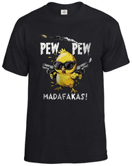 New Pew Pew Madafakas T-Shirt Crazy Duck Funny Xmas Gift Tee