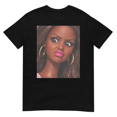 Funny Creepy Doll Face Meme Expression Hilarious Sarcastic T-Shirt