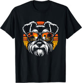 Cool Miniature Schnauzer With Sunglasses Dog Graphic Design T-Shirt