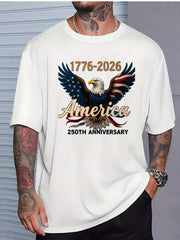USA 250th Anniversary T Shirt 1776 2026 Eagle Flag Patriotic Graphic Tee