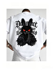 Men's Dark Rabbit Graphic T Shirt Gothic Streetwear Graffiti Urban Fashion Tee