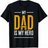 My Dad Is My Hero T-Shirt Vintage Graphic Tee Mustache Design Father's Day Gift