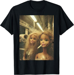 Funny Disgusting Doll face Meme Smoking Y2K Sarcastic Gift T-Shirt