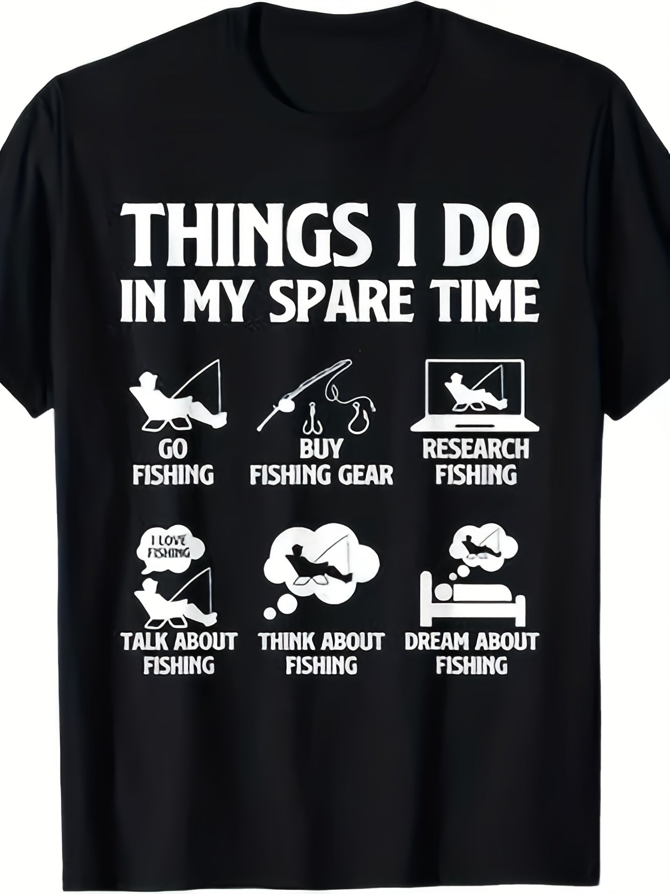 Things I Do In My Spare Time Fishing Boys Men Bass Fishing T-Shirt