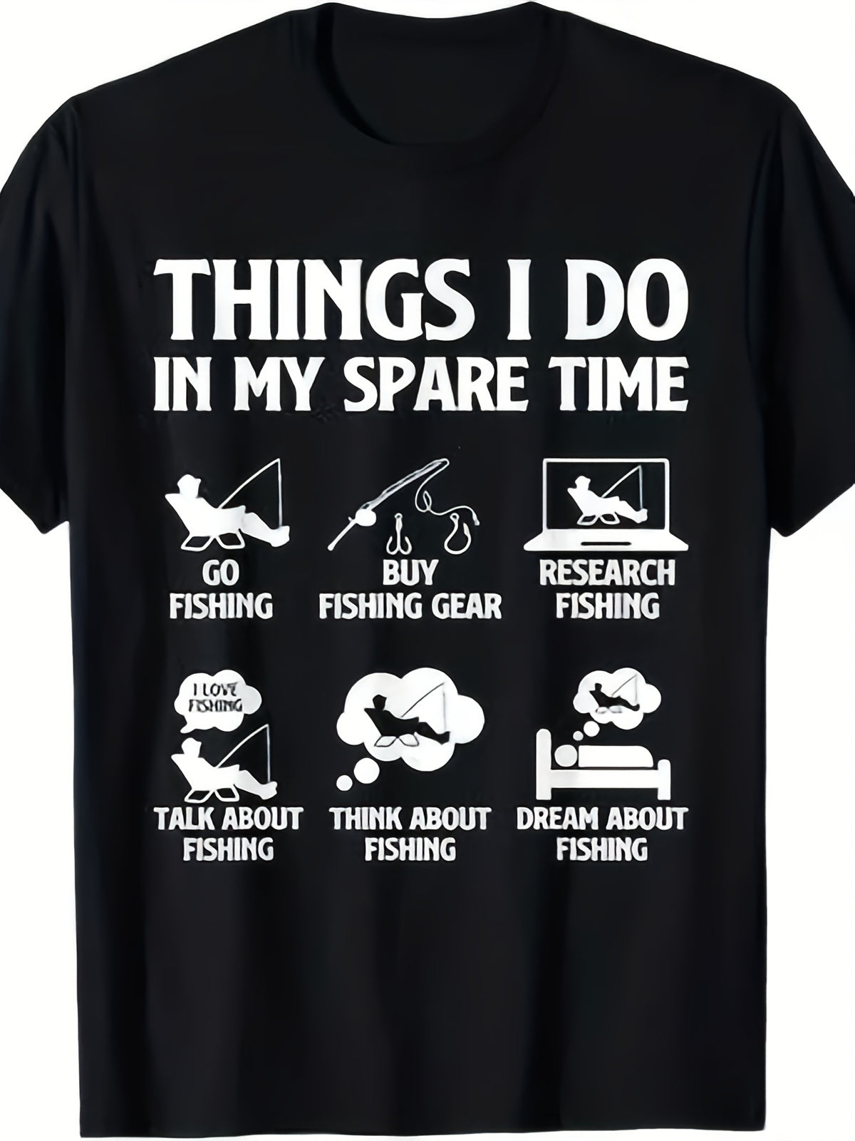 Things I Do In My Spare Time Fishing Boys Men Bass Fishing T-Shirt