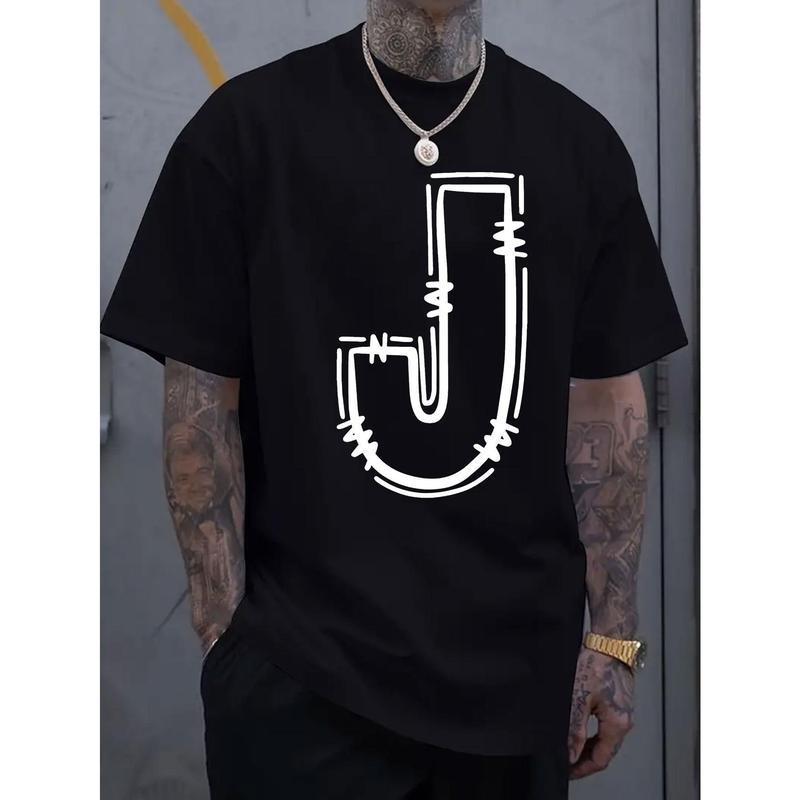 Letter J Minimal Graphic T-Shirt