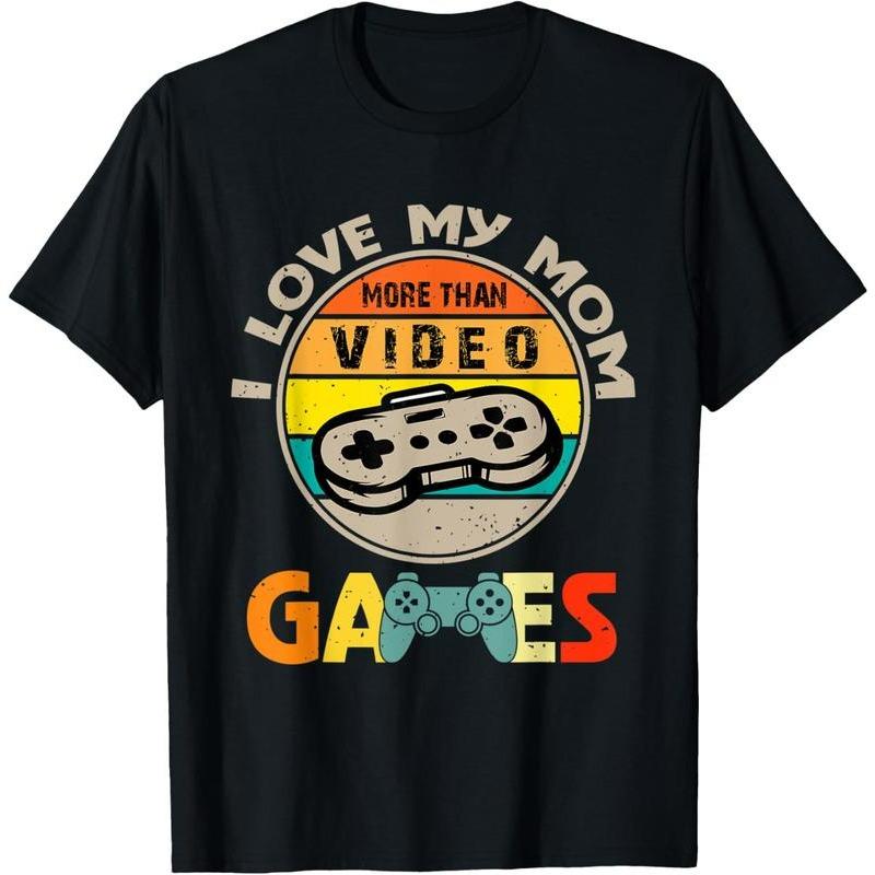 I Love my mom more than video games vintage T-Shirt