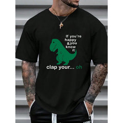 Dinosaur Slogan Printed Commuter T-Shirt