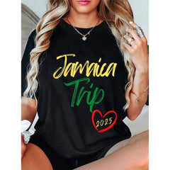 Cotton Jamaica Trip Theme Graphic T-Shirt