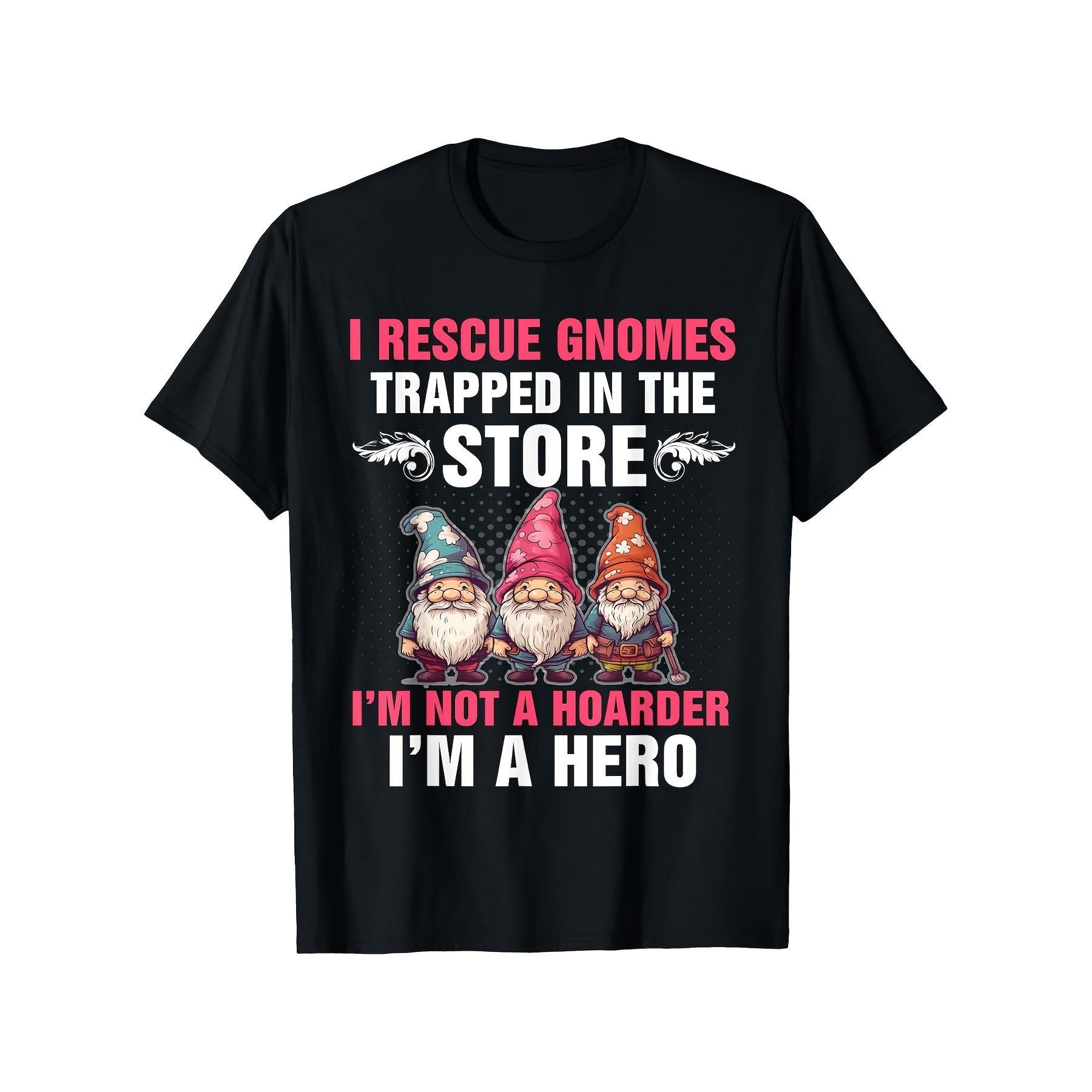 Garden Gnome Rescue Hero Tee – 100% Cotton Comfort Fit Short Sleeve Shirt for Men Women, Casual Everyday Crewneck