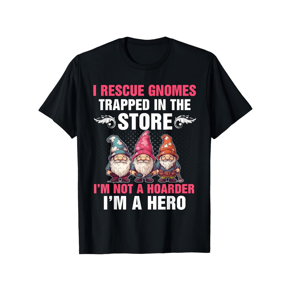 Garden Gnome Rescue Hero Tee – 100% Cotton Comfort Fit Short Sleeve Shirt for Men Women, Casual Everyday Crewneck
