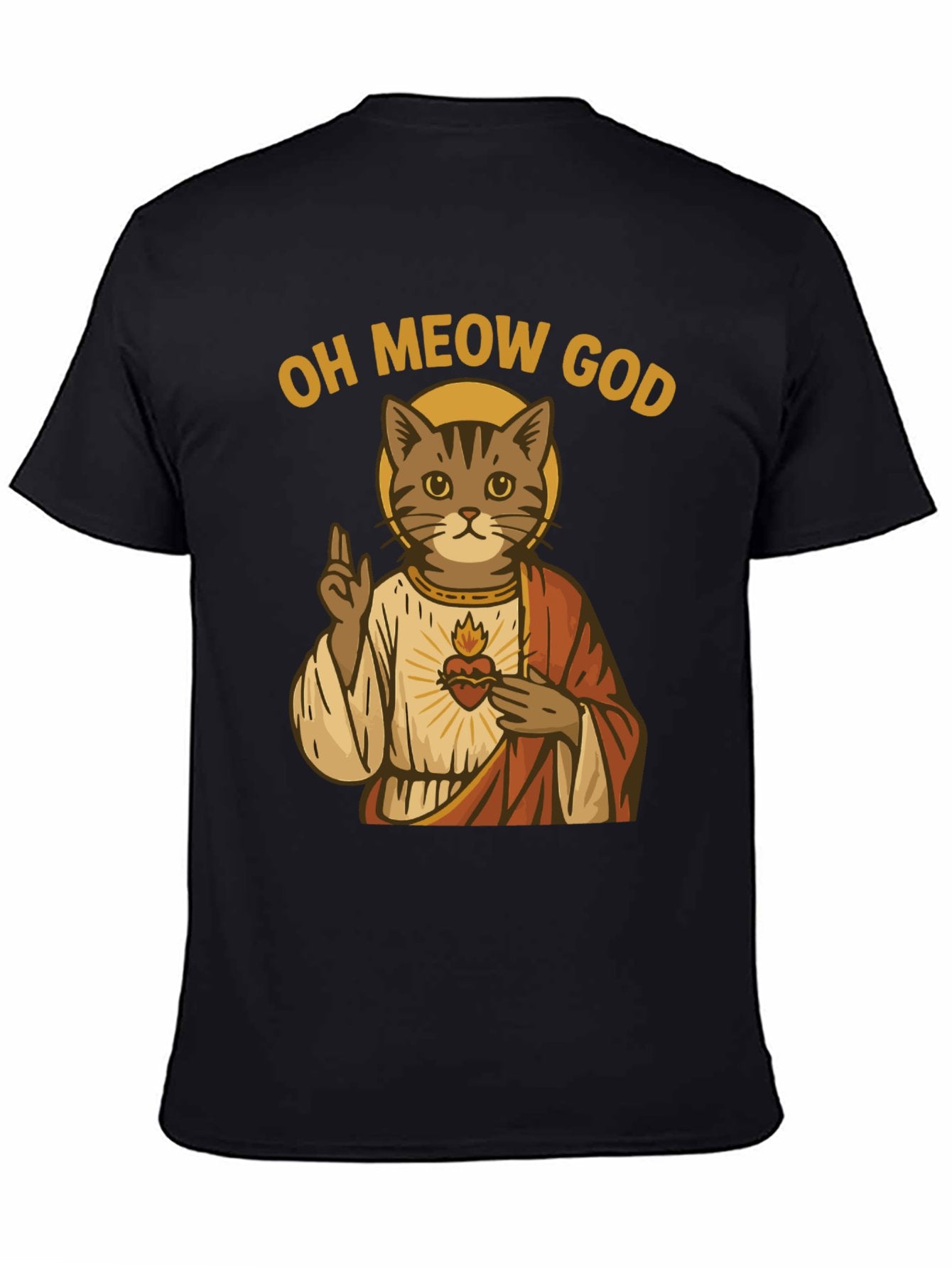 Graphic tee [oh meow god] funny t-shirt Unisex cat meme 2sides