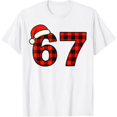 67 Christmas Funny Six Seven Meme Plaid T-Shirt