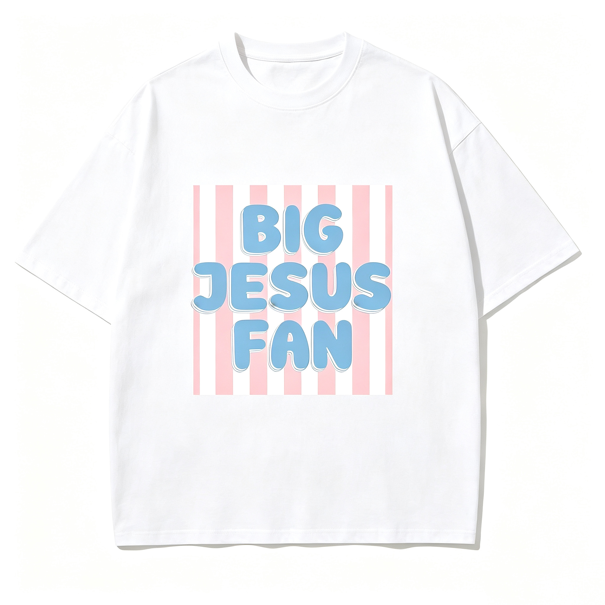 Unisex Big Jesus Fan Unisex T-Shirt Men Women Loose Casual T‑Shirt Loose‑Fit Breathable Cotton Casual Streetwear Apparel for Men Women