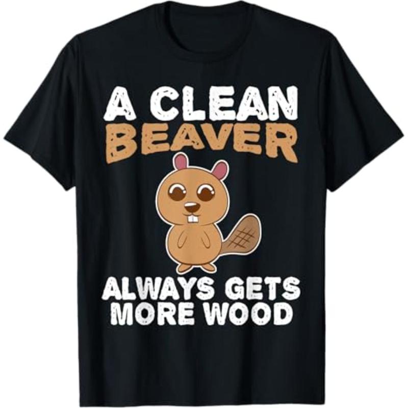 Funny Clean Beaver Wood T-Shirt