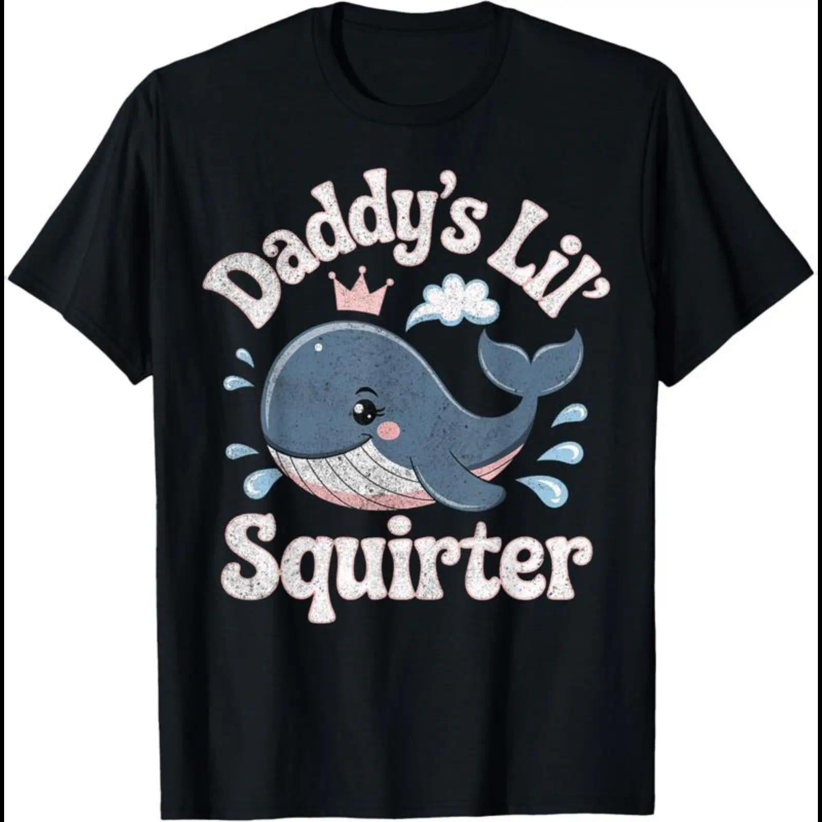 Funny Ocean Animal Whale Print Letter‑Pattern Unisex Cotton Daily Tee Shirt