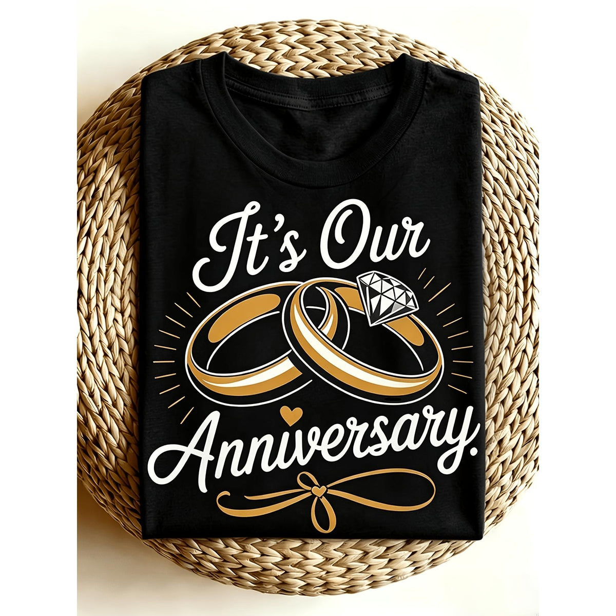 “It’s Our Anniversary” Matching Couple Tee – Romantic Shirt for Him Her, Soft Cotton Anniversary Gift Top