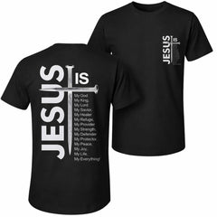 Men's Pure Cotton Short-Sleeve Graphic T-Shirt - Jesus and The Cross Print, Relaxed Fit, Classic Crew-Neck, Breathable Menswear, Unisex Stylish Piece for Spring Summer Wear,summervibes outdoorfun