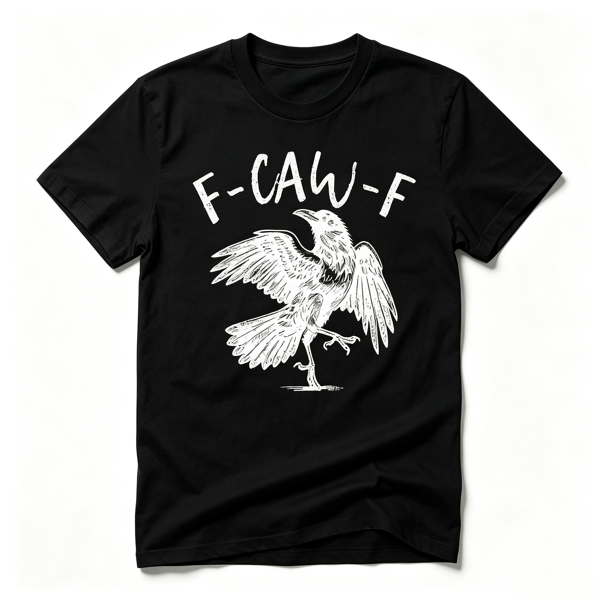 Women's F‑Caw‑F Raven Crow Graphic Crew Neck T‑Shirt, Casual All‑Season Regular Fit Short‑Sleeve Cotton Blend Tee Summer Fashion Tee