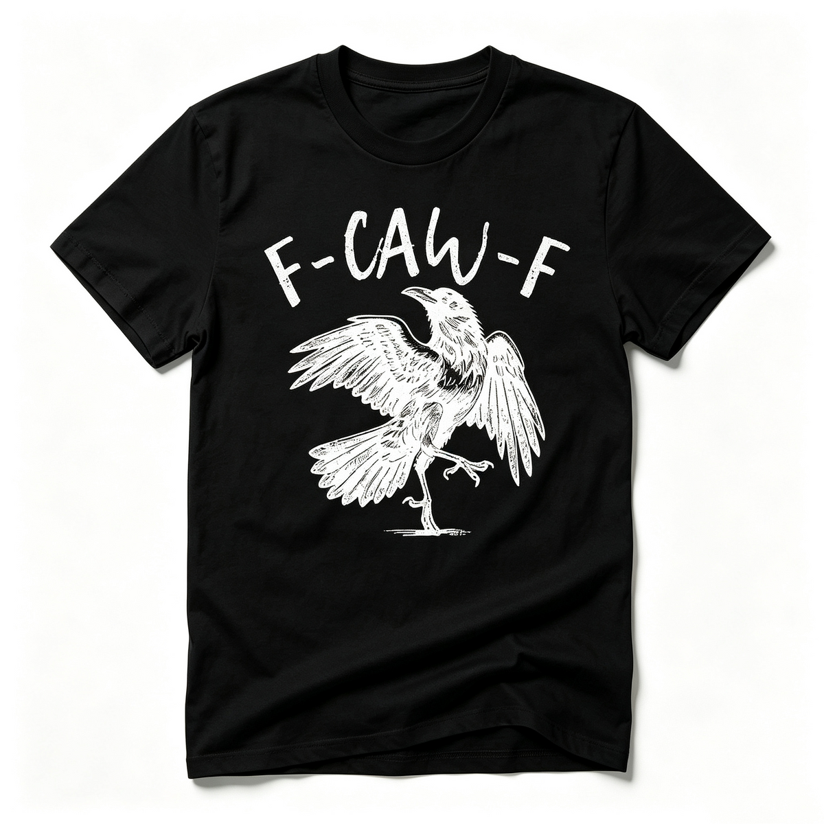 Women's F‑Caw‑F Raven Crow Graphic Crew Neck T‑Shirt, Casual All‑Season Regular Fit Short‑Sleeve Cotton Blend Tee Summer Fashion Tee