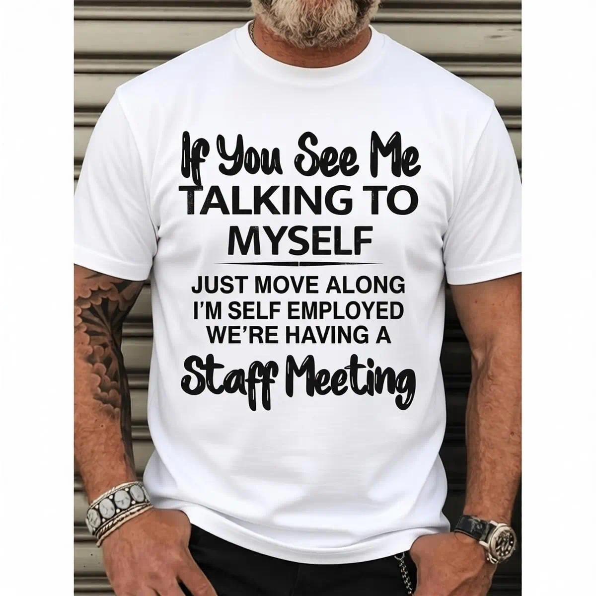 [Pattern T-shirt] Cotton men's graphic print T-shirt, suitable for summer outdoor sports, short-sleeve T-shirt, plus-size T-shirt, plus-size black -1 TokWear Tee