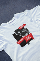 DIYANYONE Gothic Statement T-Shirt: Uncontrolled Women's Rebellion | Fishnet Goth Girl Graphic Tee | Historical Misogyny & Female Autonomy